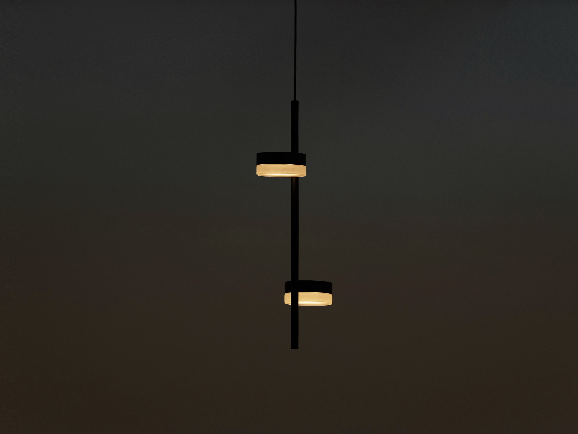 The double Row pendant lighting with light on